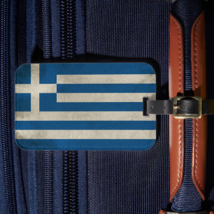 Étiquette À Bagage Drapeau de la Grèce Grunge