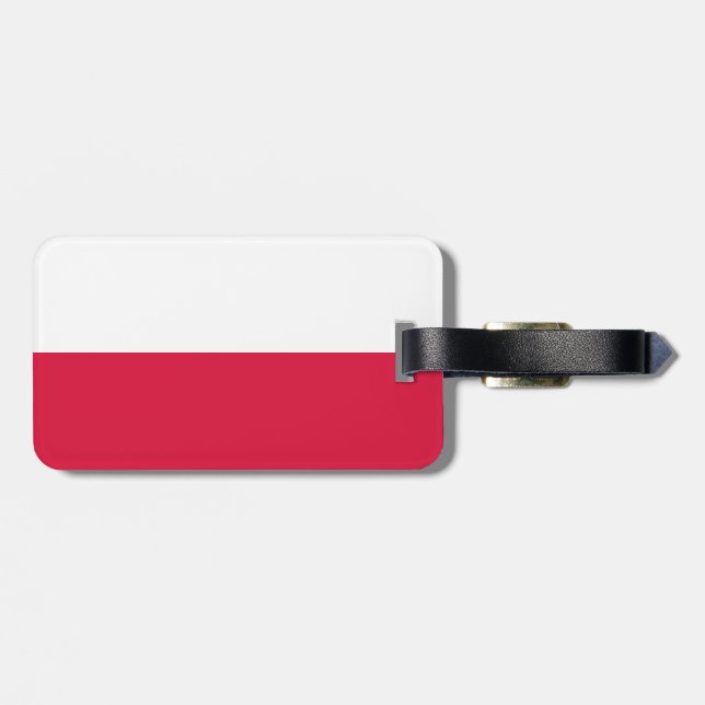 Étiquette À Bagage Drapeau de la Pologne Balise à bagages avec bracel (Dos horizontal)