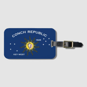 Étiquette À Bagage Drapeau de la République de Conch Key West Florida