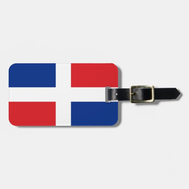 Étiquette À Bagage Drapeau de la République Dominicaine (Devant horizontal)
