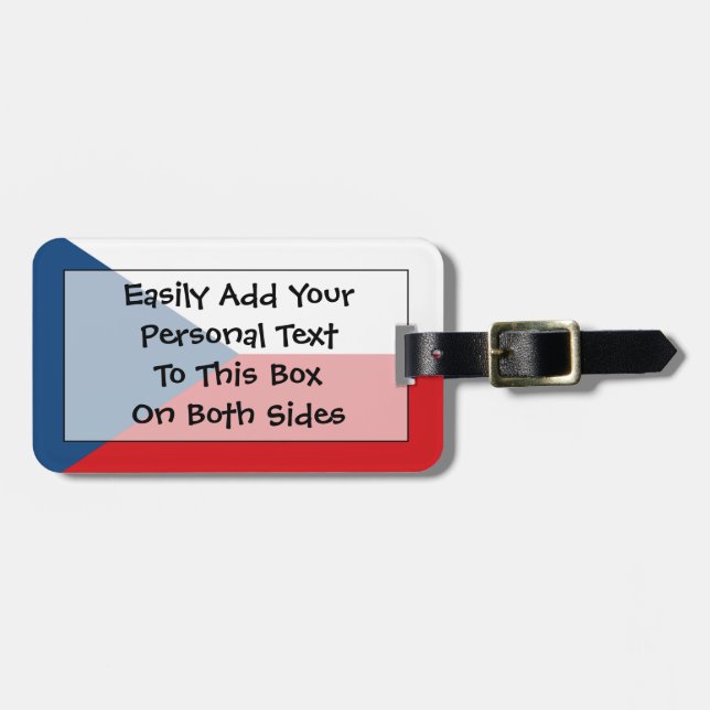 Étiquette À Bagage Drapeau de la République Tchèque Easy ID Personal (Devant horizontal)