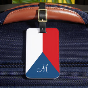 Étiquette À Bagage Drapeau de la République tchèque Monogrammed