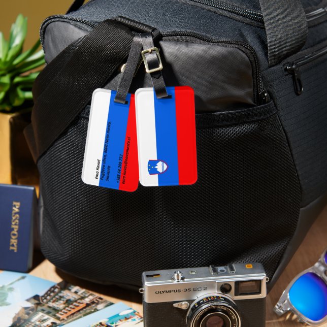 Étiquette À Bagage Drapeau de la Slovénie (Recto & Verso)