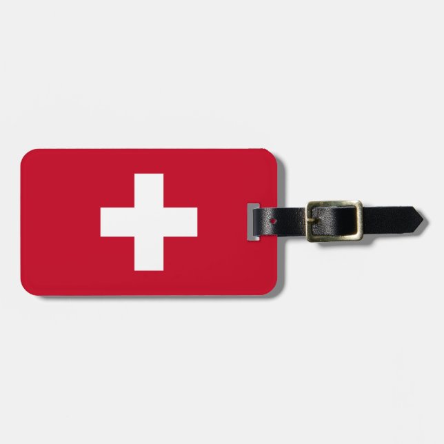 Étiquette À Bagage Drapeau de la Suisse (Devant horizontal)