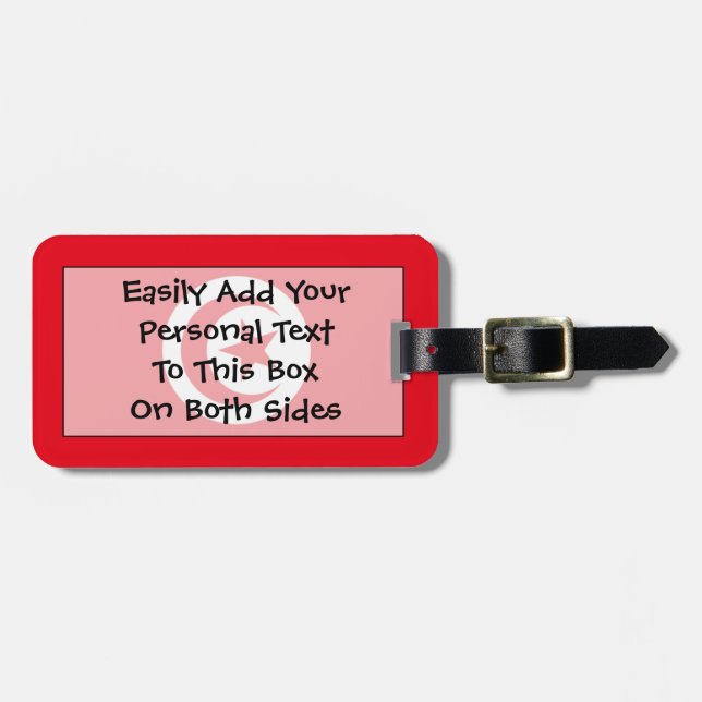 Étiquette À Bagage Drapeau de la Tunisie Easy ID Personal (Devant horizontal)