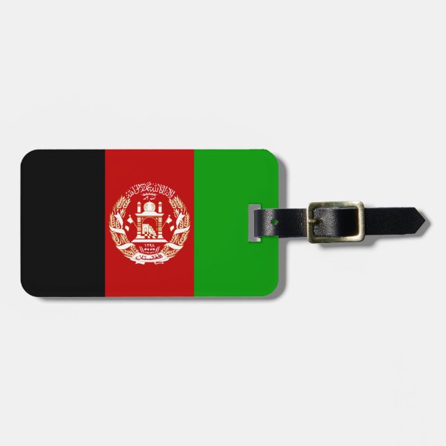 Étiquette À Bagage Drapeau de l'Afghanistan patriotique (Devant horizontal)
