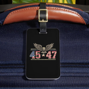 Étiquette À Bagage Drapeau de l'aigle américain vintage Trump 45 47 U