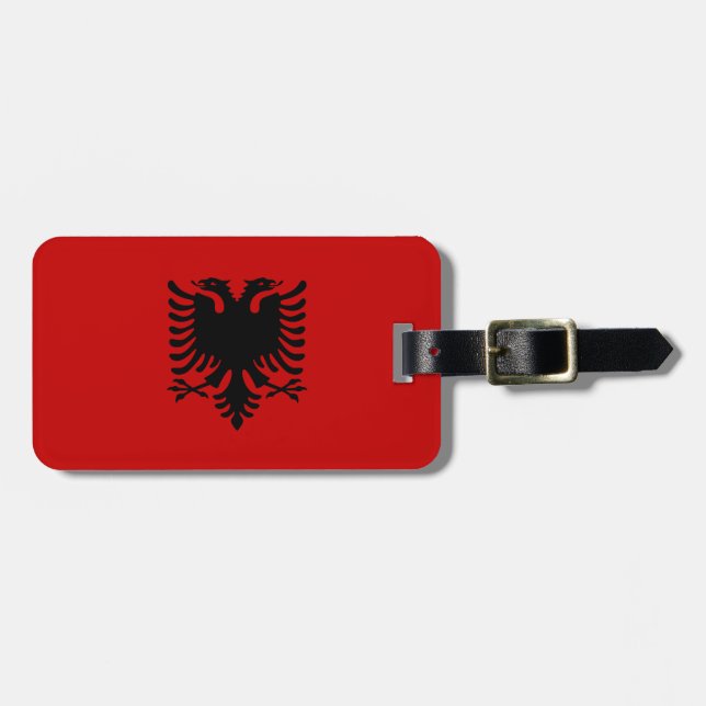 Étiquette À Bagage Drapeau de l'Albanie (Devant horizontal)