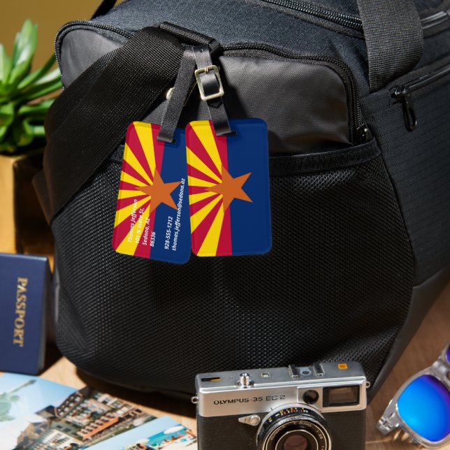 Étiquette À Bagage Drapeau de l'Arizona (Recto & Verso)