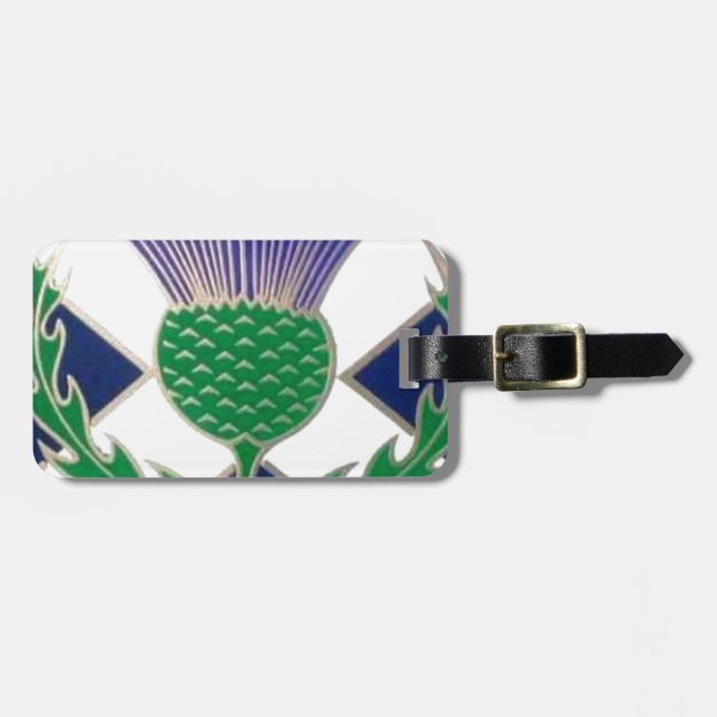 Étiquette À Bagage Drapeau de l'Ecosse et de chardon (Devant horizontal)