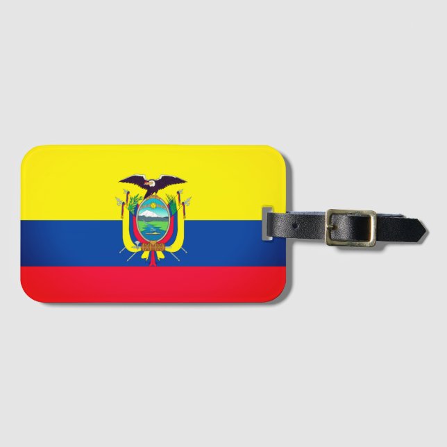 Étiquette À Bagage Drapeau de l'Équateur (Devant Horizontal)