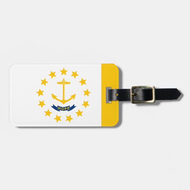 Étiquette À Bagage Drapeau de l'État de Rhode Island (Devant horizontal)