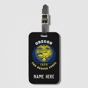ÉTIQUETTE À BAGAGE DRAPEAU DE L'ÉTAT DU BEAVER D'OREGON