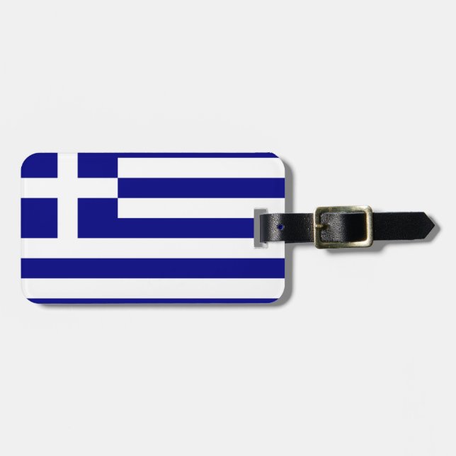 Étiquette À Bagage Drapeau de l'identification facile de la Grèce (Devant horizontal)