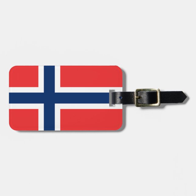 Étiquette À Bagage Drapeau de l'identification facile de la Norvège (Devant horizontal)