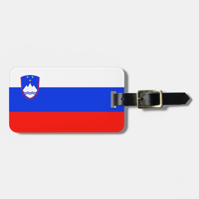 Étiquette À Bagage Drapeau de l'identification facile de la Slovénie (Devant horizontal)