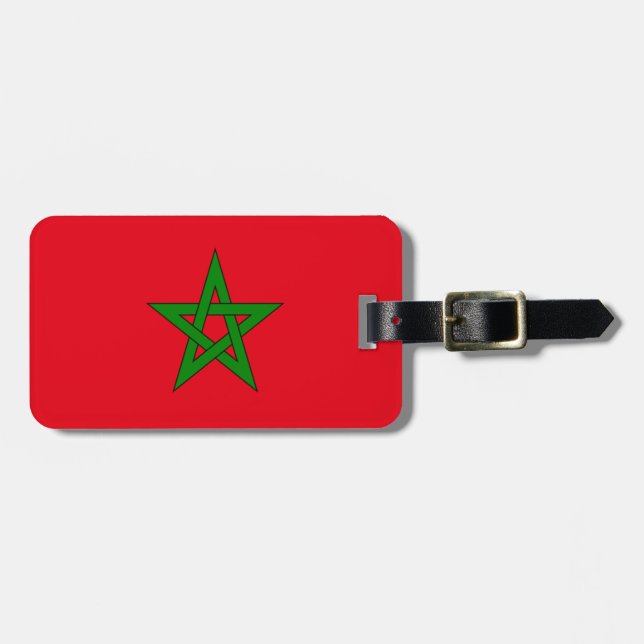 Étiquette À Bagage Drapeau de l'identification facile du Maroc (Devant horizontal)