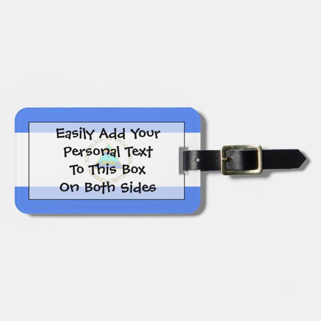 Étiquette À Bagage Drapeau de l'identification facile du Nicaragua (Devant horizontal)