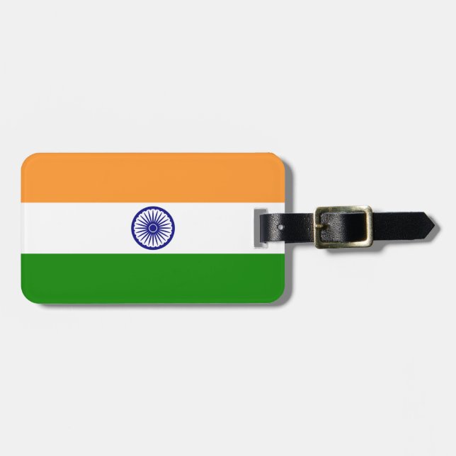 Étiquette À Bagage Drapeau de l'Inde (Devant horizontal)