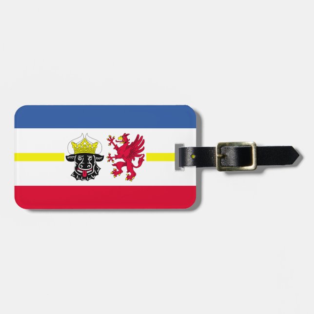 Étiquette À Bagage Drapeau de Pomerania Mecklenburg-Occidental (Devant horizontal)