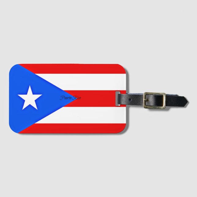 Étiquette À Bagage Drapeau de Porto Rico (Devant Horizontal)