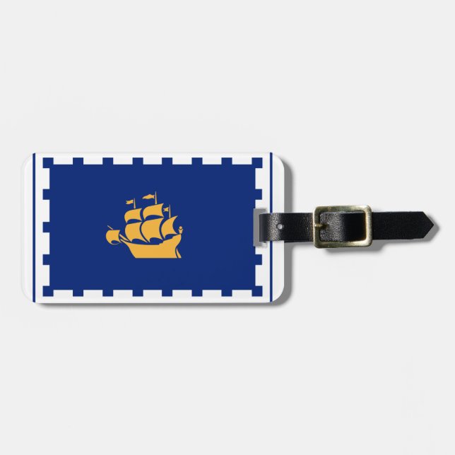 Étiquette À Bagage Drapeau de Québec (Devant horizontal)