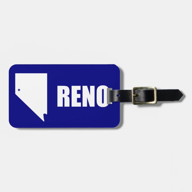 Étiquette À Bagage Drapeau de Reno, Nevada Bagage Tag (Devant horizontal)