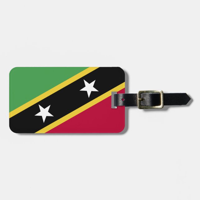 Étiquette À Bagage Drapeau de Saint-Kitts-et-Nevis (Devant horizontal)