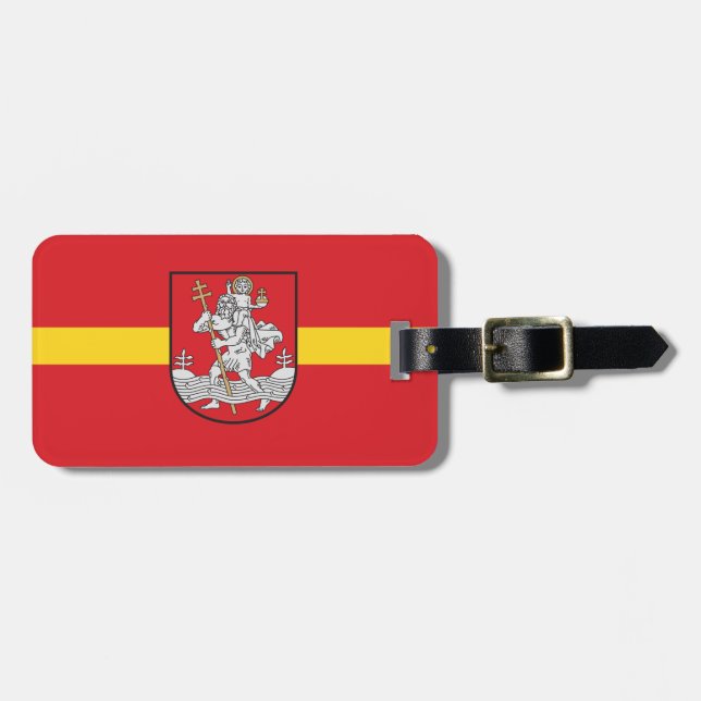Étiquette À Bagage Drapeau de Vilnius, Lituanie Balise bagage (Devant horizontal)