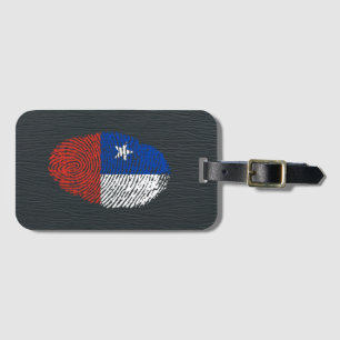Étiquette À Bagage Drapeau d'empreintes digitales chilien