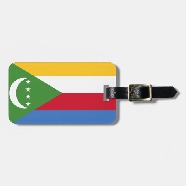 Étiquette À Bagage Drapeau des Comores Easy ID Personnel (Devant horizontal)