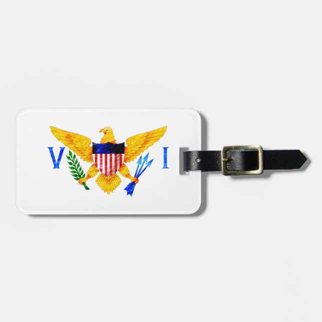 ÉTIQUETTE À BAGAGE DRAPEAU DES ÎLES VIERGES AMÉRICAINES (Devant horizontal)