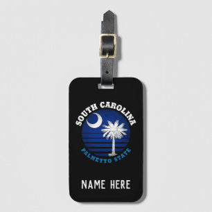 ÉTIQUETTE À BAGAGE DRAPEAU D'ÉTAT DE PALMETTO DE CAROLINE SUD