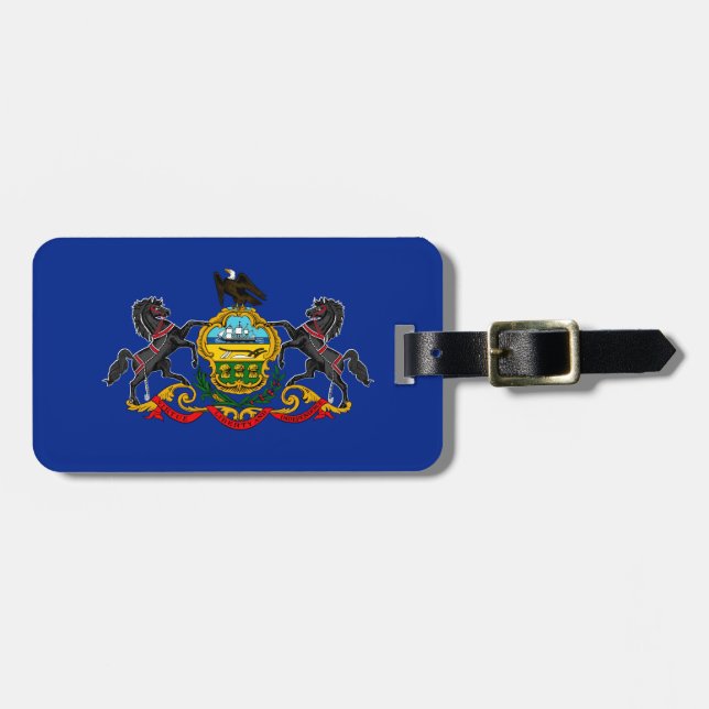 Étiquette À Bagage Drapeau d'État de Pennsylvanie (Devant horizontal)
