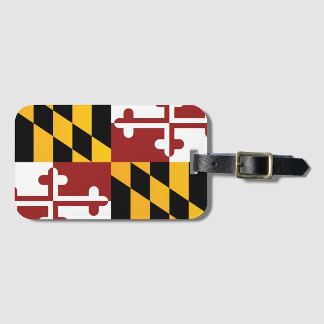 Étiquette À Bagage Drapeau d'État du Maryland (États-Unis) (Devant Horizontal)