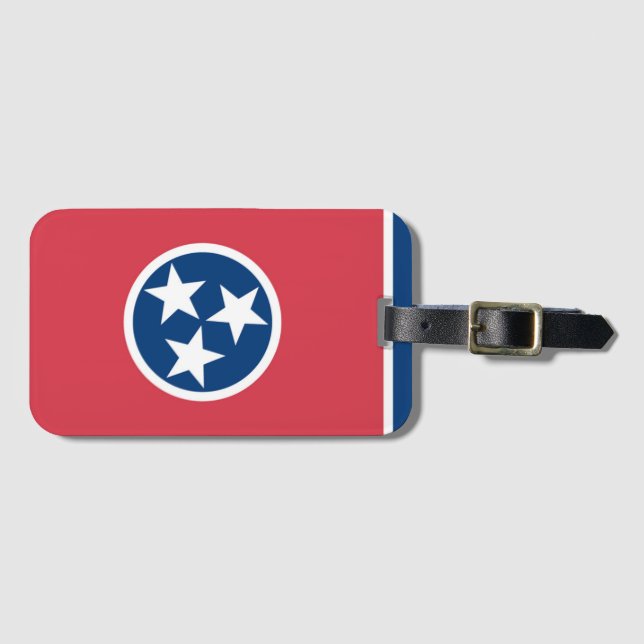 Étiquette À Bagage Drapeau d'État du Tennessee, États-Unis (Devant Horizontal)