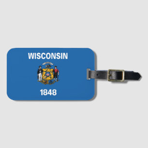 Étiquette À Bagage Drapeau d'État du Wisconsin, États-Unis