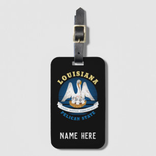 ÉTIQUETTE À BAGAGE DRAPEAU D'ÉTAT LOUISIANA PELICAN