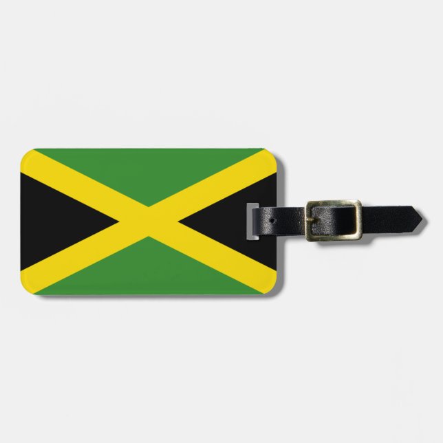 Étiquette À Bagage Drapeau d'étiquette de bagage de la Jamaïque avec (Devant horizontal)