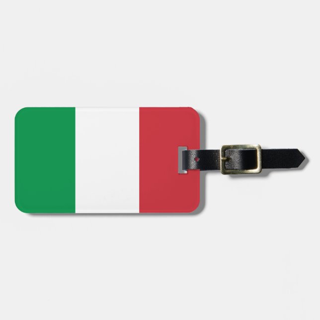 Étiquette À Bagage Drapeau d'étiquette de bagage de l'Italie avec le (Devant horizontal)