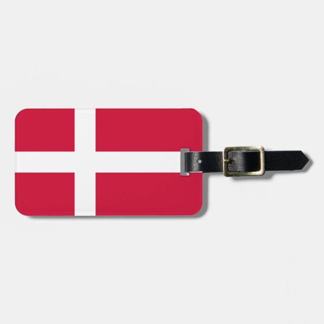 Étiquette À Bagage Drapeau d'étiquette de bagage du Danemark avec le (Devant horizontal)