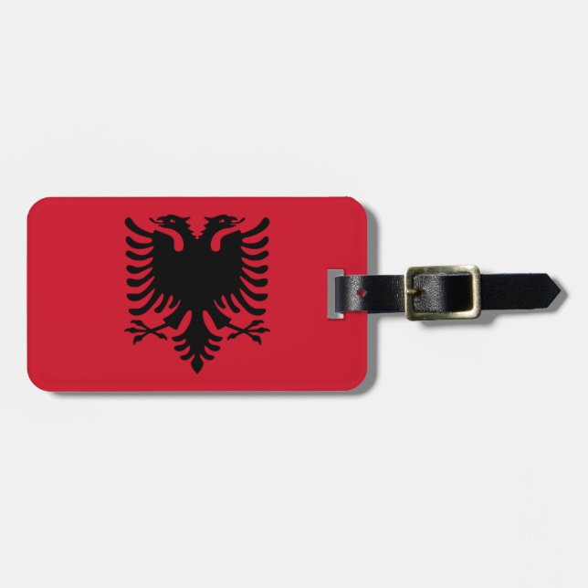 Étiquette À Bagage Drapeau d'identification facile de l'Albanie (Devant horizontal)