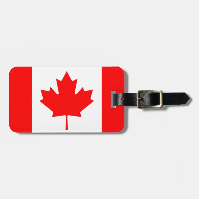 Étiquette À Bagage Drapeau du Canada Balise à bagages avec bracelet e (Devant horizontal)