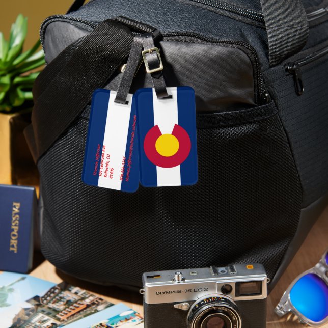 Étiquette À Bagage Drapeau du Colorado (Recto & Verso)