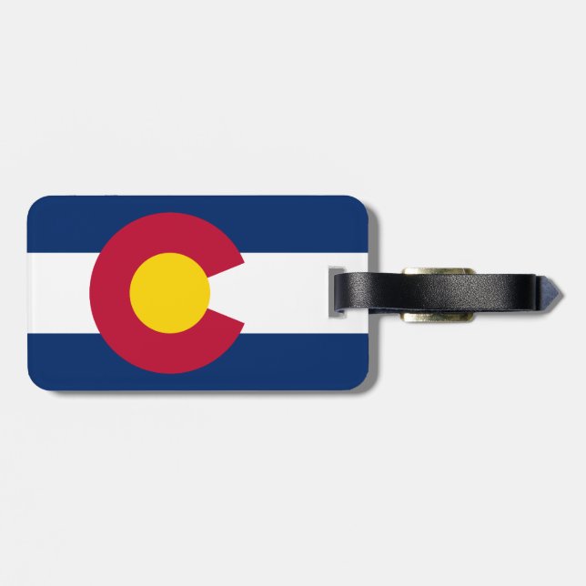 Étiquette À Bagage Drapeau du Colorado (Dos horizontal)