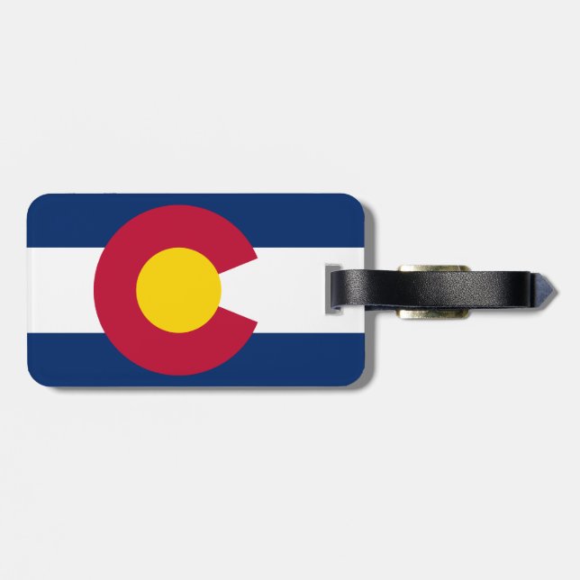 Étiquette À Bagage Drapeau du Colorado (Dos horizontal)