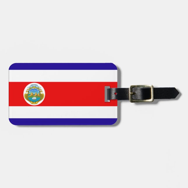 Étiquette À Bagage Drapeau du Costa Rica (Devant horizontal)