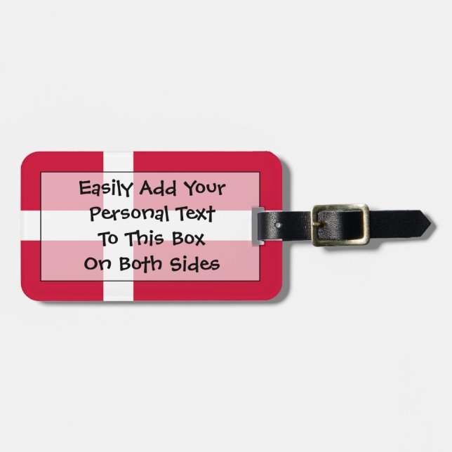 Étiquette À Bagage Drapeau du Danemark Easy ID Personal (Devant horizontal)