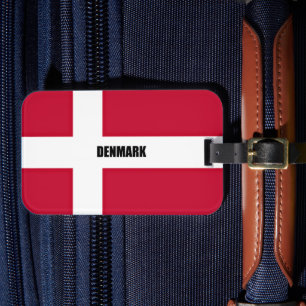 Étiquette À Bagage Drapeau du Danemark (rouge et blanc)