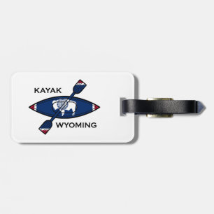 Étiquette À Bagage Drapeau du Kayak Wyoming